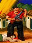 Fernando Botero Canvas Paintings - El cazador